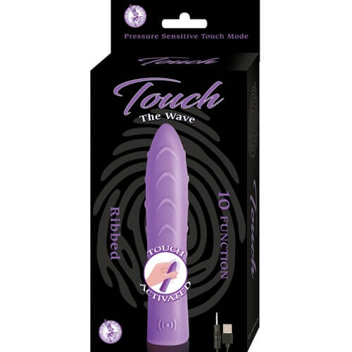 Touch the Wave 10 Function Ribbed Bullet Vibrator Purple - Image 3